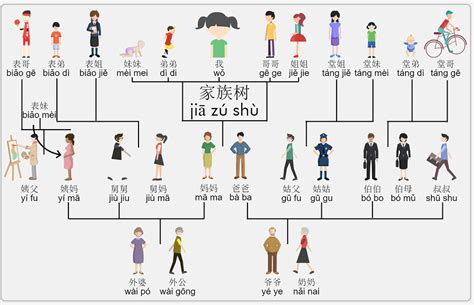 les membres de la famille en chinois